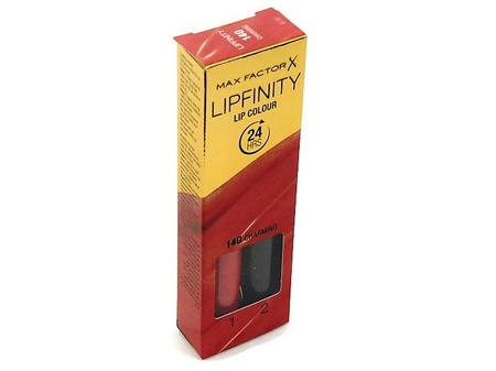 MAX FACTOR LIPFINITY POMADKA 2,3ML + PIELĘGNUJĄCY SZTYFT 1,9G 140 CHARMING