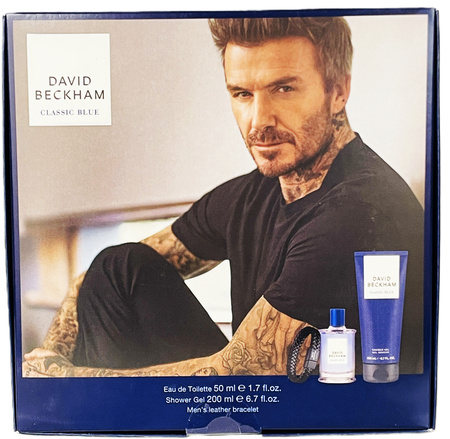 David Beckham Classic Blue 50ml Edt + Żel p/pr 200ml  + Bansoletka