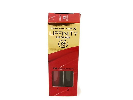 MAX FACTOR LIPFINITY POMADKA 2,3ML + PIELĘGNUJĄCY SZTYFT 1,9G 125 SO GLAMOROUS