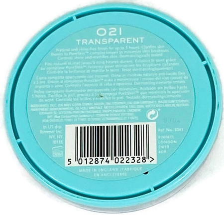 Rimmel Stay Clear Complection Puder 021 Transparentny 16g