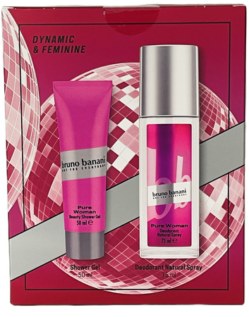 BRUNO BANANI PURE WOMAN DEZODORANT 75ML DNS + 50ML ŻEL POD PRYSZNIC